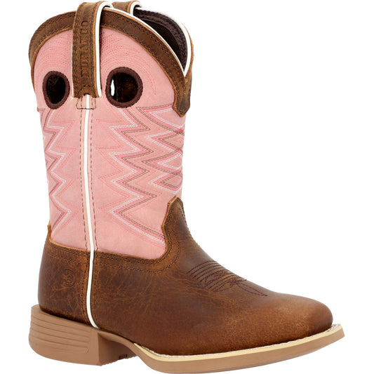 Durango Lil' Rebel Pro Little Kids Dark Chestnut Bubble Gum Western Boot