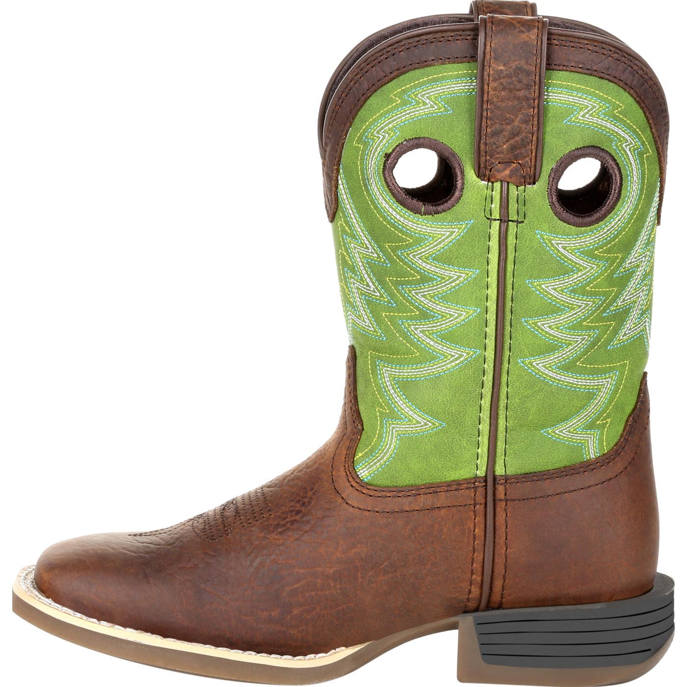 Durango Lil' Rebel Pro Big Kid's Lime Western Boot