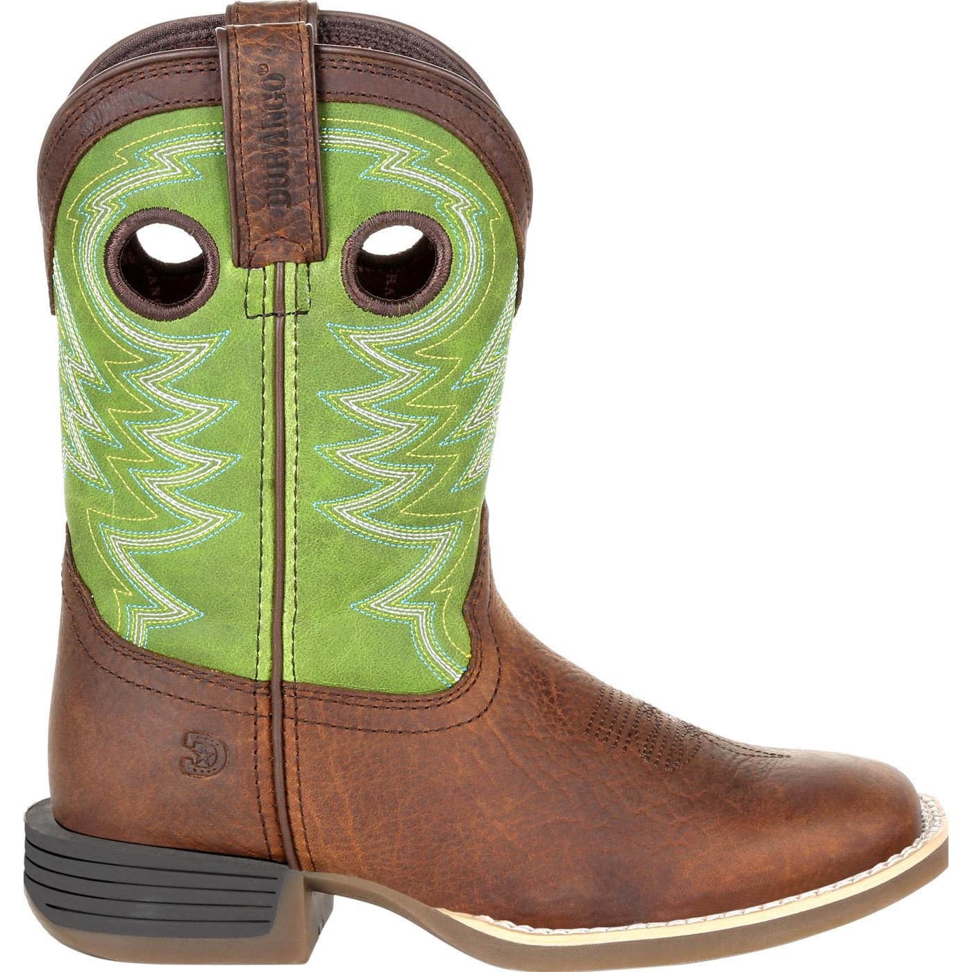 Durango Lil' Rebel Pro Big Kid's Lime Western Boot