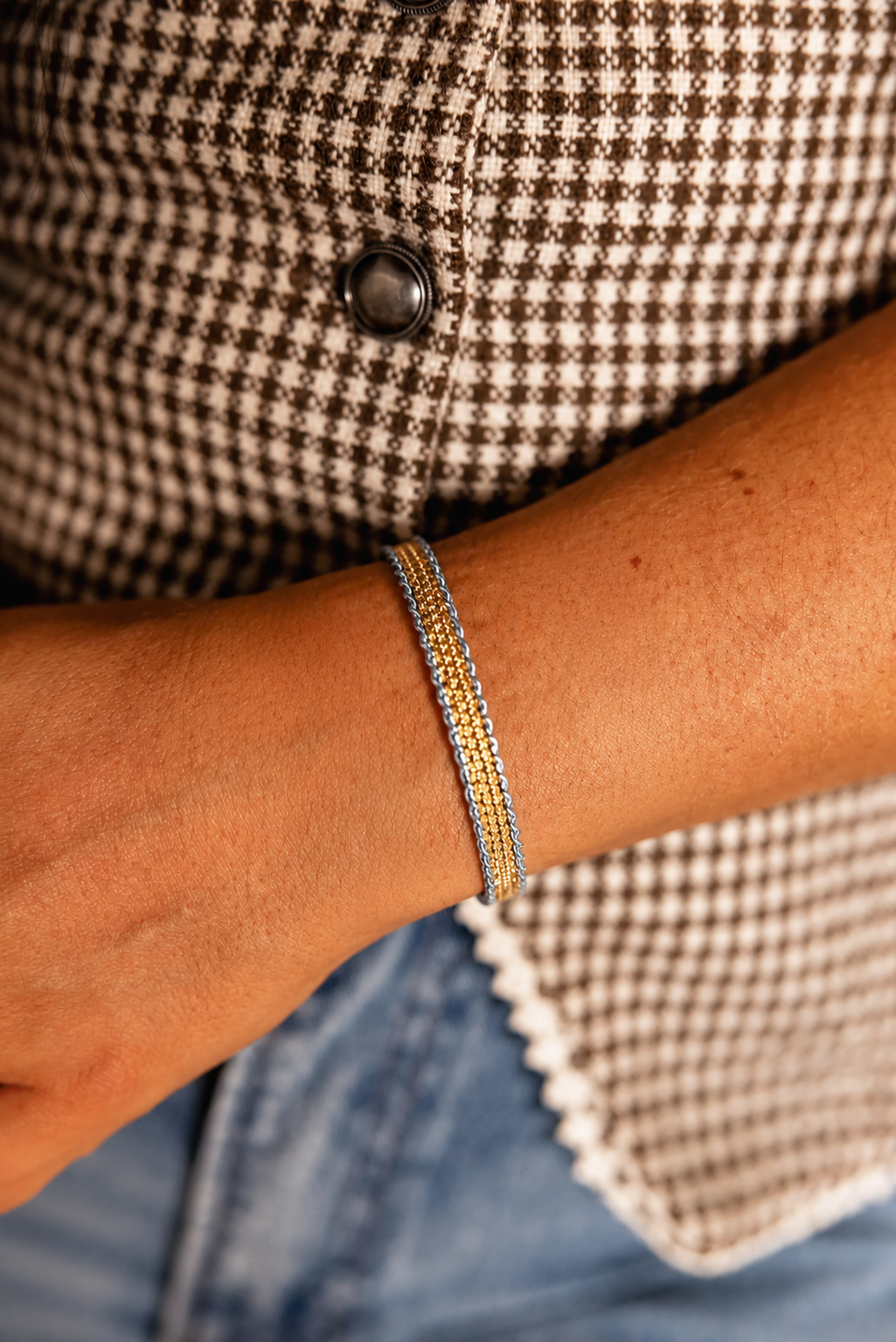 West & Co. Bracelet - Cuff 4 Strand Rope - Gold Plated