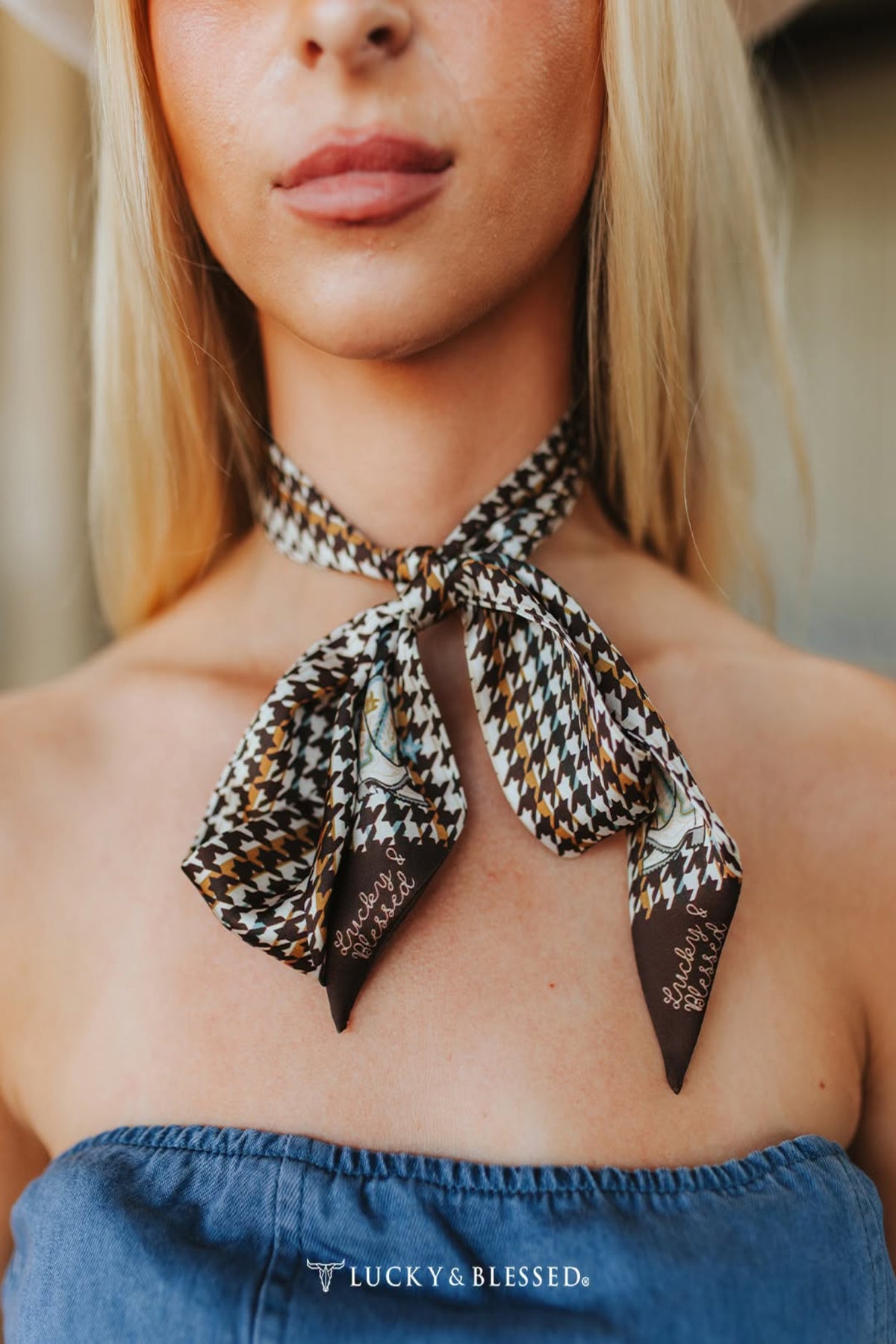 Silk Twilly Scarf - Plaid Boots