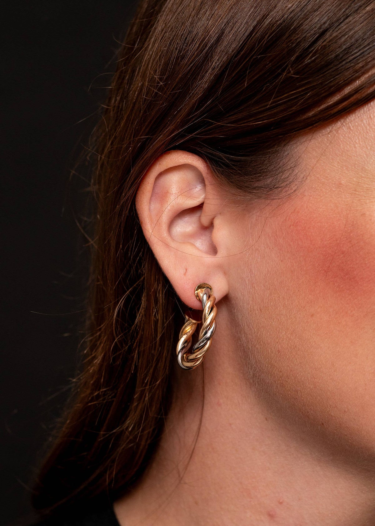 West & Co. Earrings - Hoop Twisted - Silver/Gold
