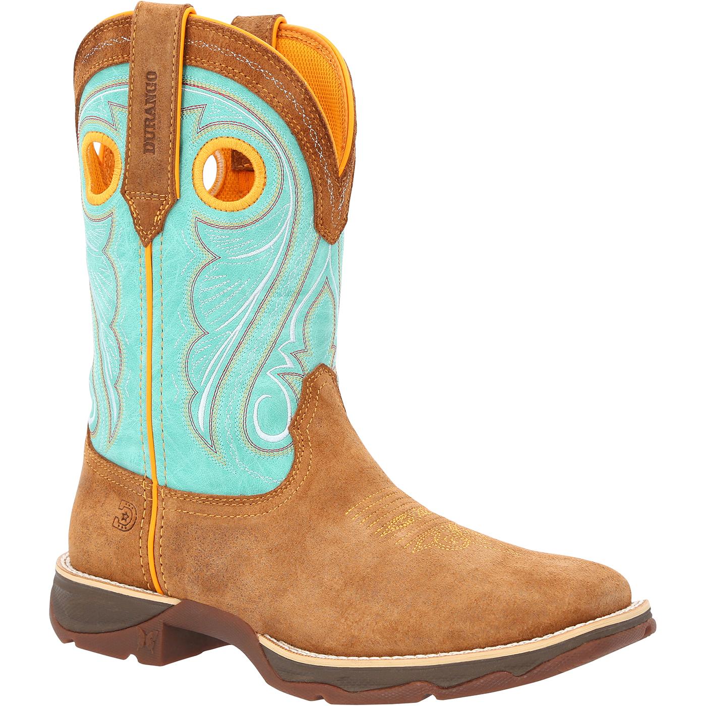 Lady Rebel by Durango Women's Dusty Brown & Sky Blue Western Boot