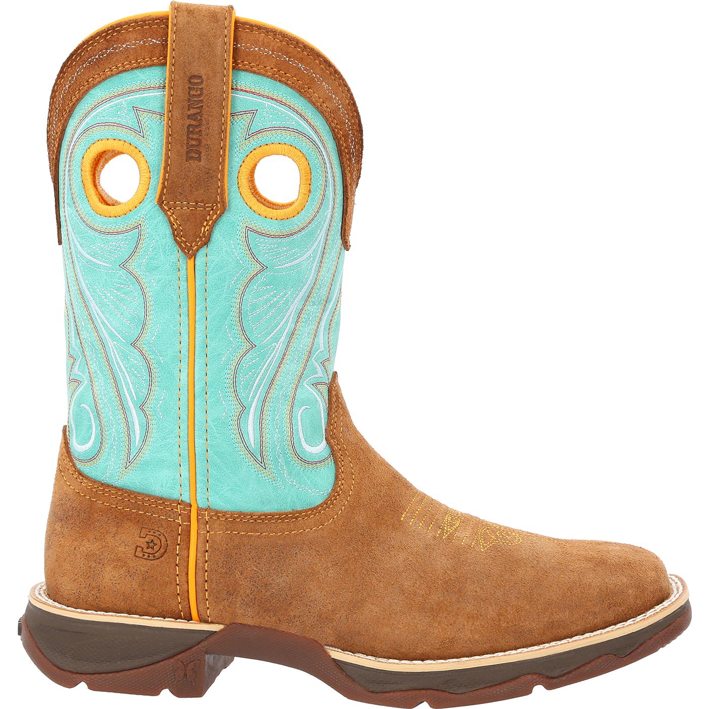 Lady Rebel by Durango Women's Dusty Brown & Sky Blue Western Boot