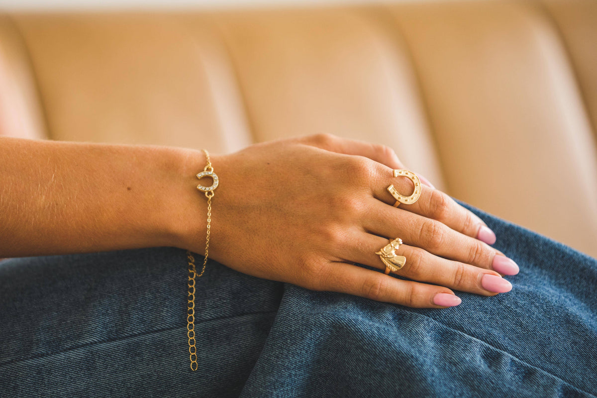 West & Co. Bracelet - Horseshoe Rhinestone - Gold Plated