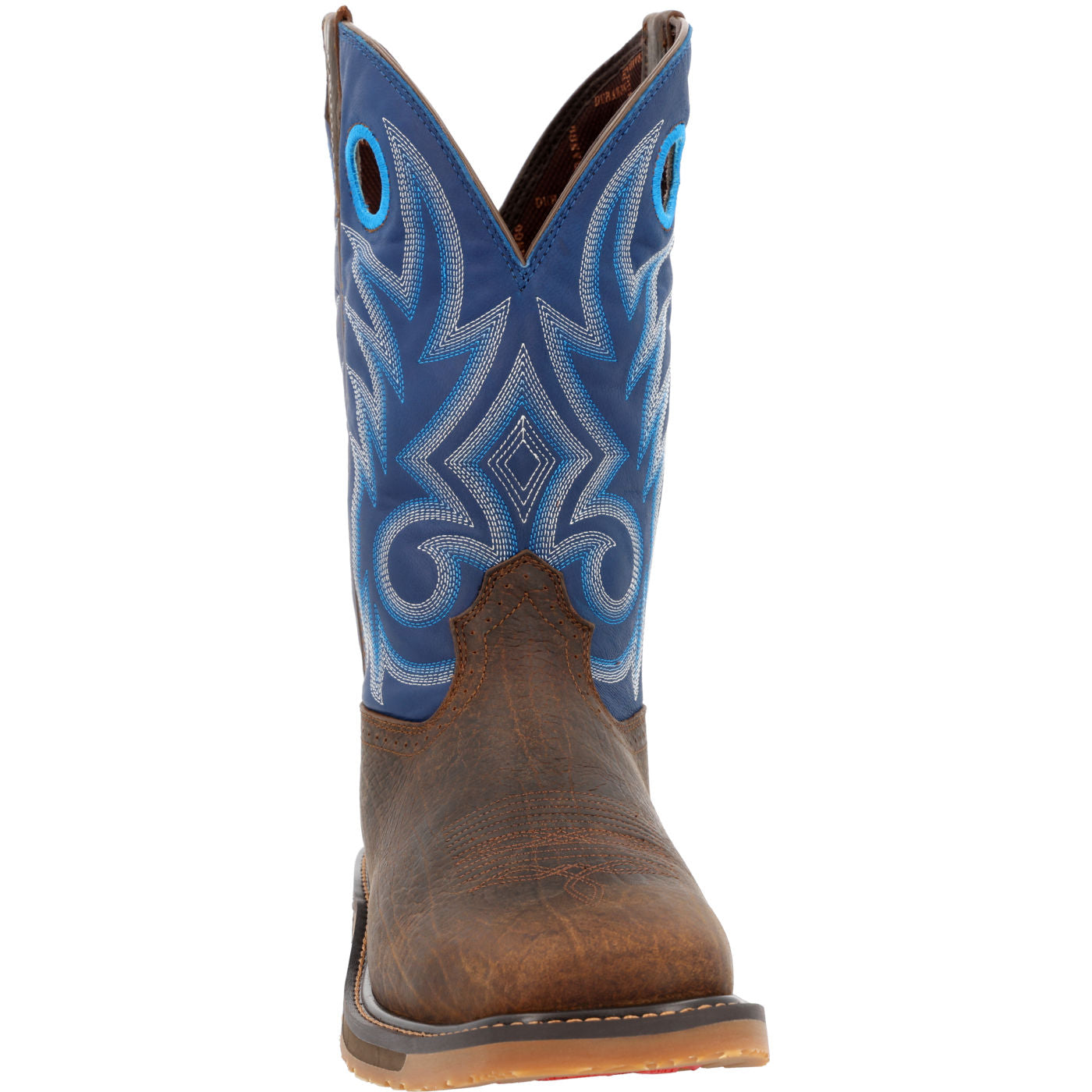 Durango WorkHorse Worn Saddle and Denim Blue Western Work Boot