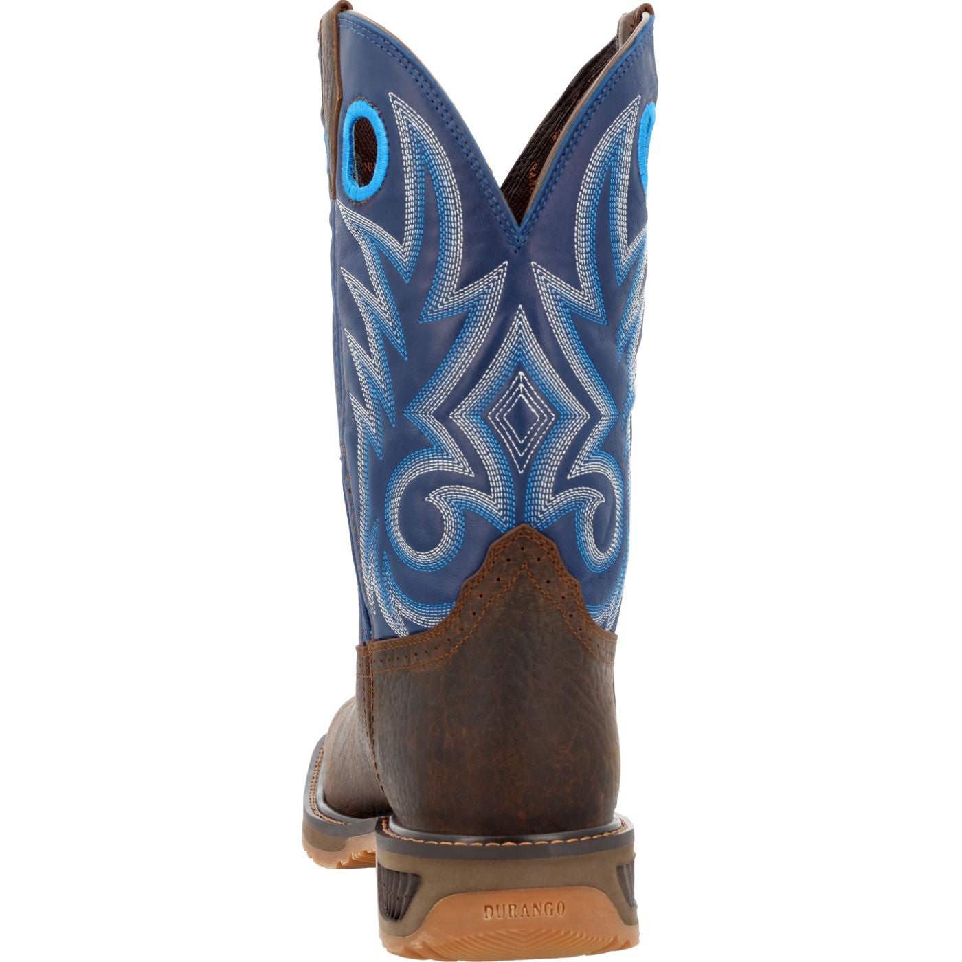 Durango WorkHorse Worn Saddle and Denim Blue Western Work Boot