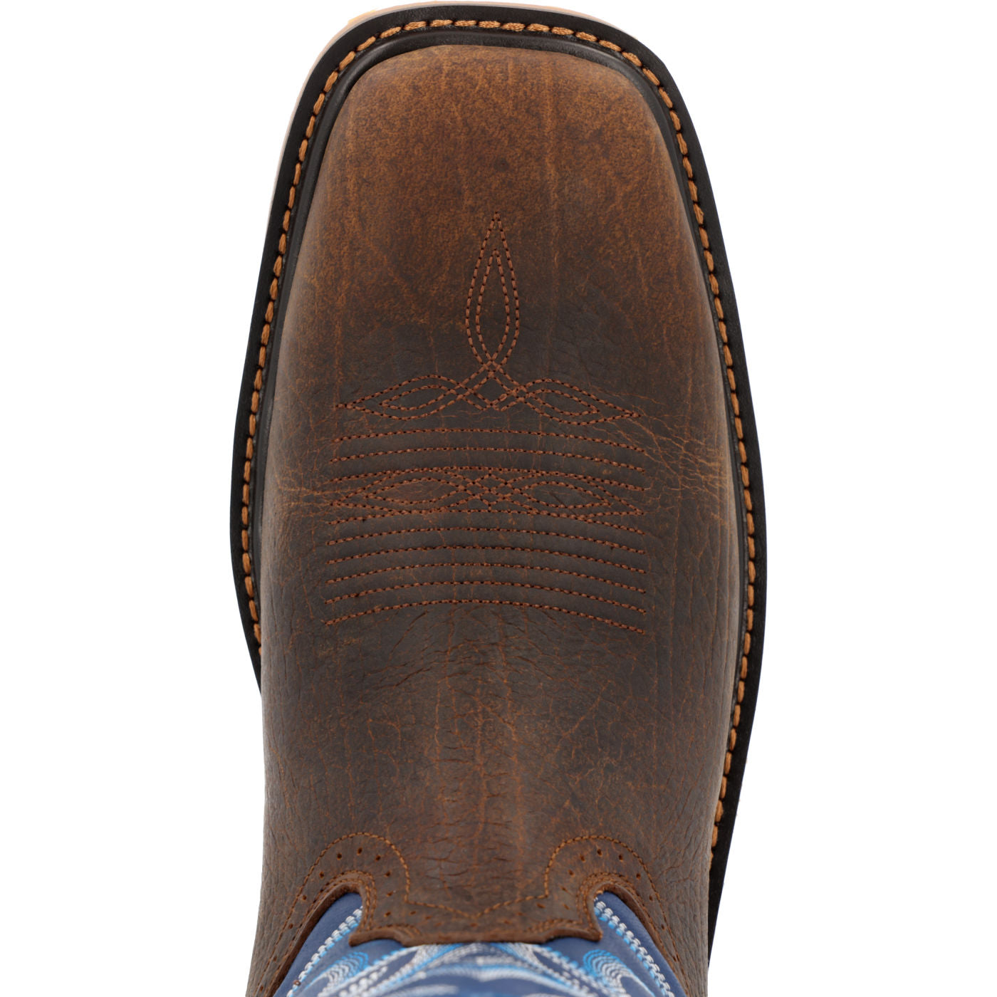 Durango WorkHorse Worn Saddle and Denim Blue Western Work Boot