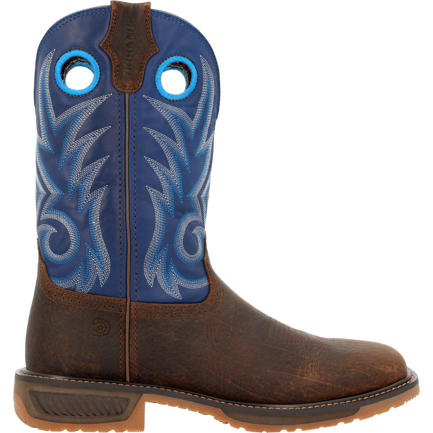Durango WorkHorse Worn Saddle and Denim Blue Western Work Boot