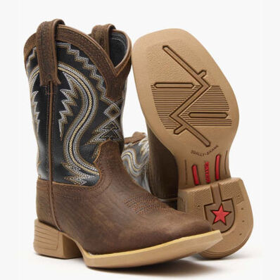 Durango® Lil' Rebel Pro Big Kids’ Acorn Black Onyx Western Boot