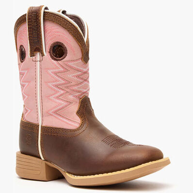 Durango® Lil' Rebel Pro™ Little Kids’ Dark Chestnut Bubble Gum Western Boot