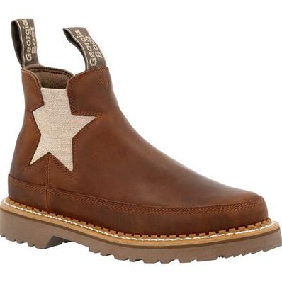GEORGIA BOOT WOMENS BROWN CHELSEA STAR ROMEO BOOT