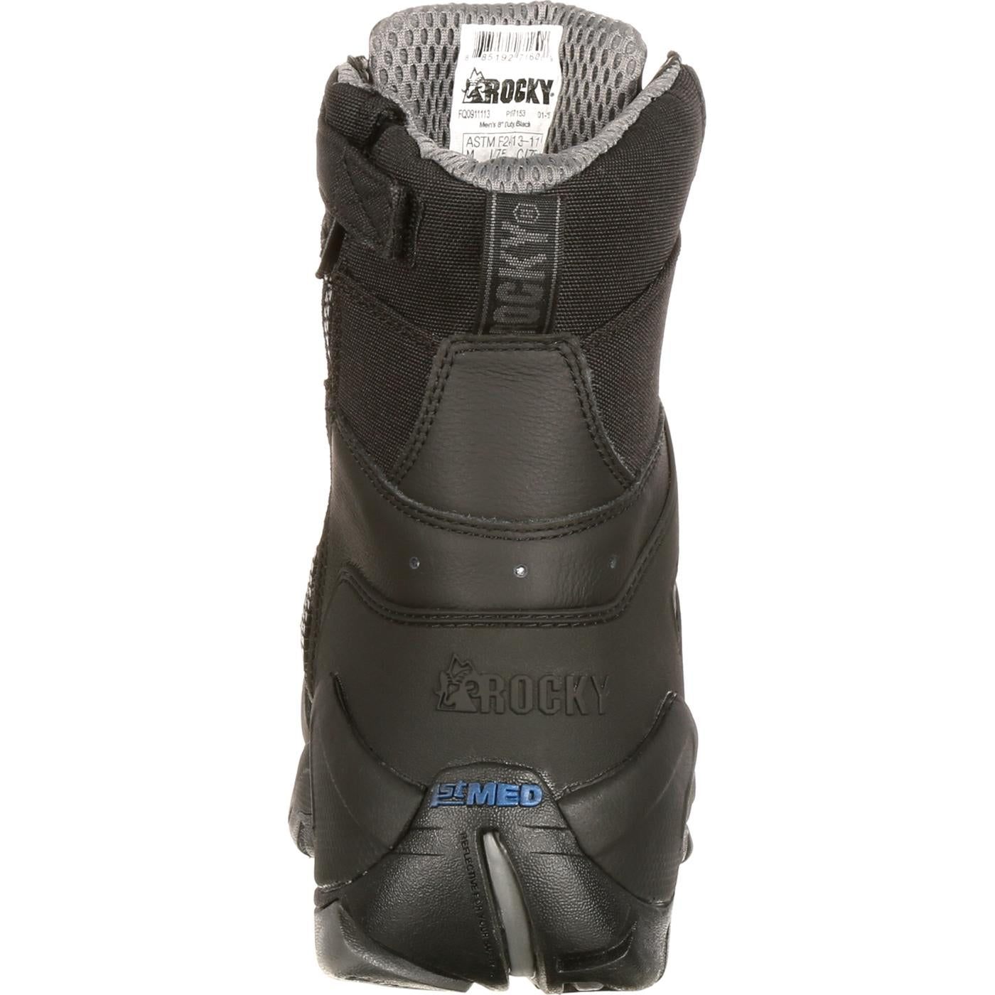 Rocky 1st Med Carbon Fiber Toe Puncture-Resistant Side-Zip Waterproof Public Service Boot