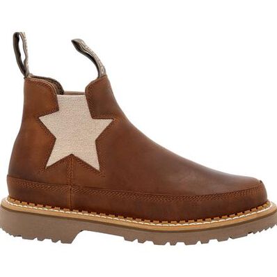 GEORGIA BOOT WOMENS BROWN CHELSEA STAR ROMEO BOOT