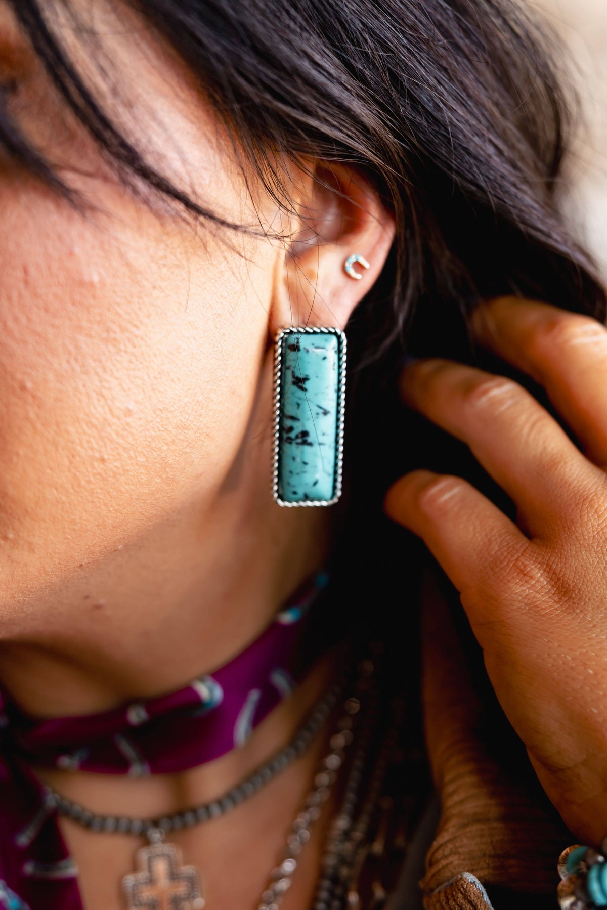 West & Co. Earrings - Bar Post - Turquoise