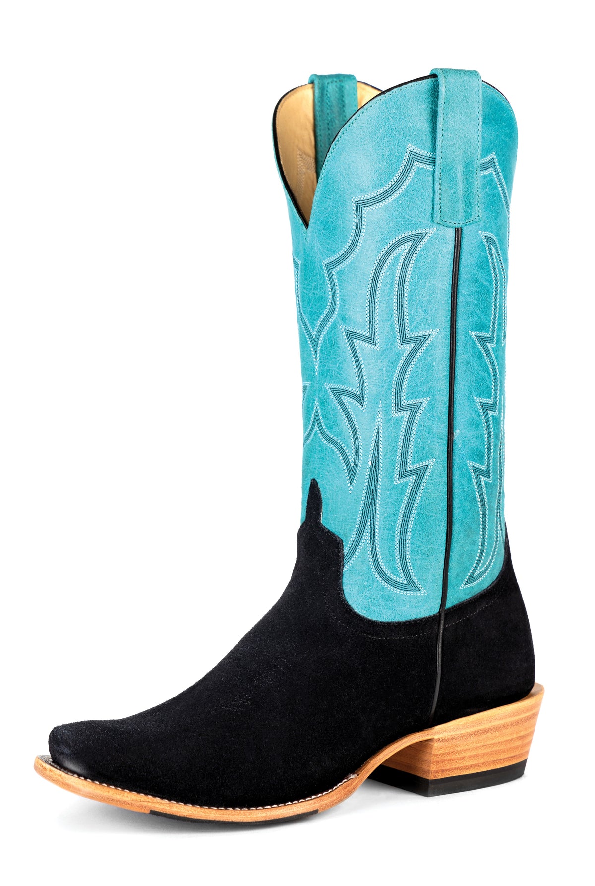 Macie Bean Black Suede Turquoise Sinsation